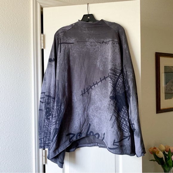 Rundholz Anthra Oversized Sweatshirt Abstract Print Gray Black Size Medium EUC - Picture 7 of 7